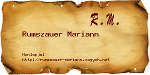 Rumszauer Mariann névjegykártya