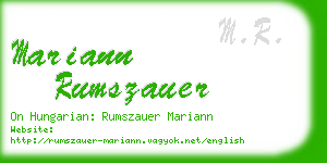 mariann rumszauer business card